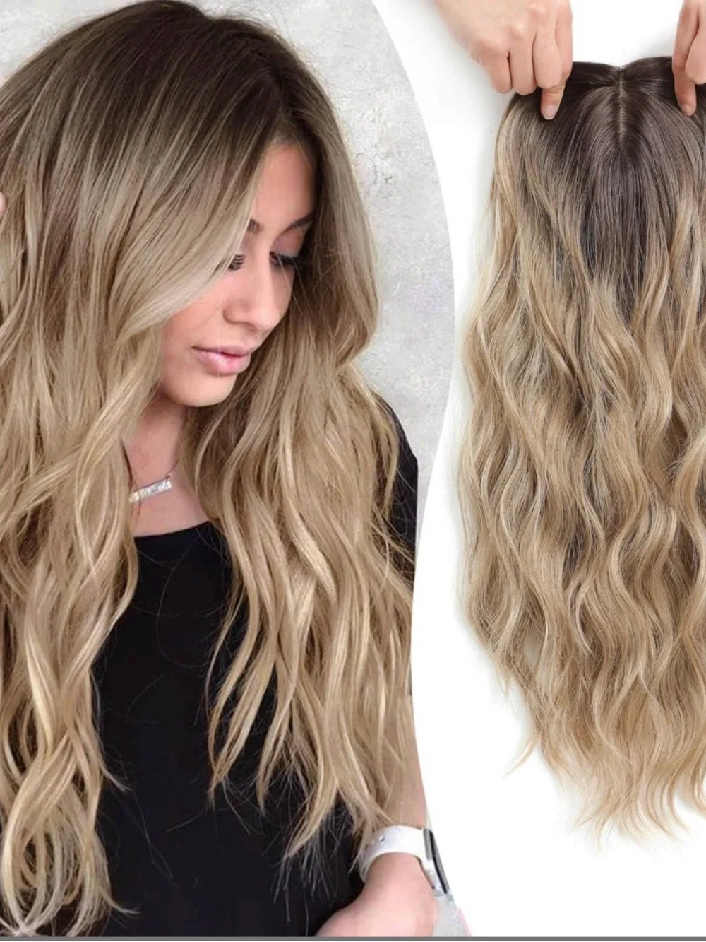 Luxury Long Wavy Clip-In Hair Extensions - Blonde Ombre